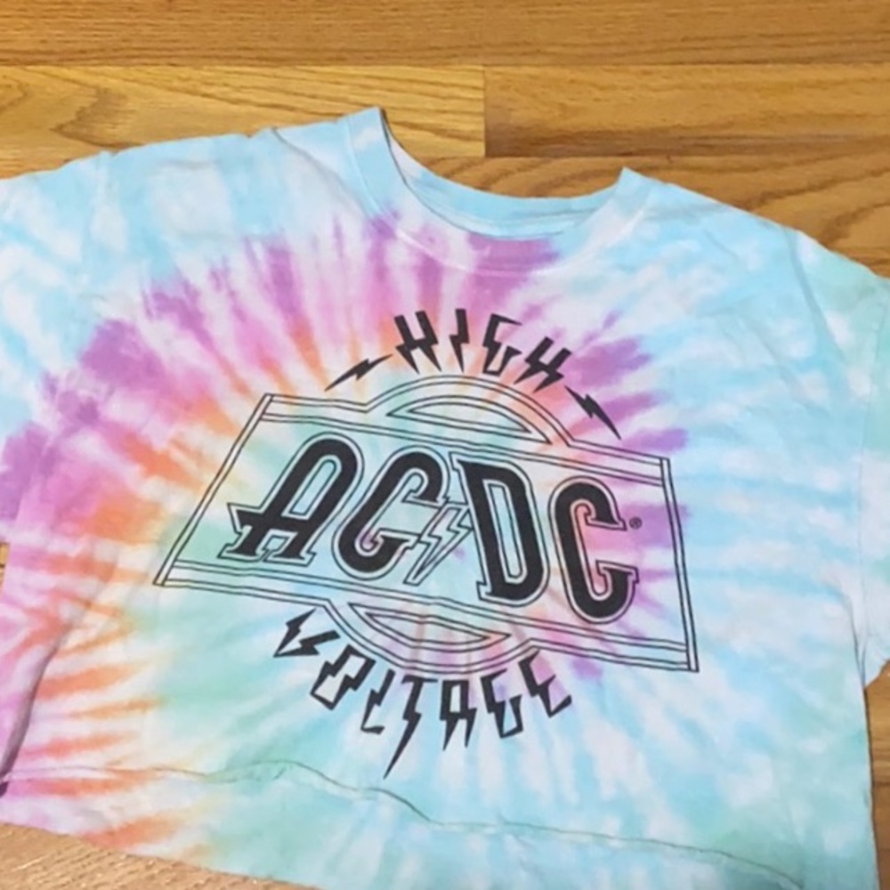 ACDC Tye Dye Crop Tee